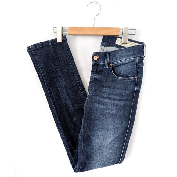 Diesel Sandy Slim Straight Jeans Mid Rise Stretch Denim Dark Blue Italy NEW - Picture 9 of 11